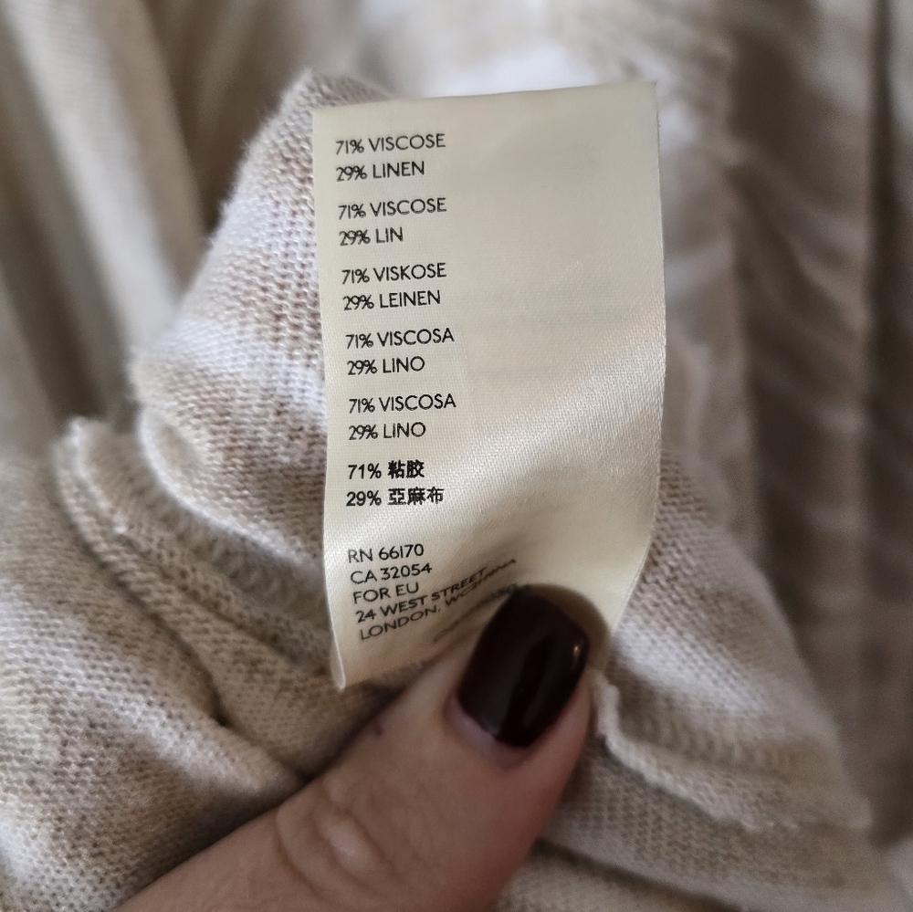 Free People Between The Lines Striped Linen Blend Mini Dress Small Asymmetrical - Picture 5 of 5